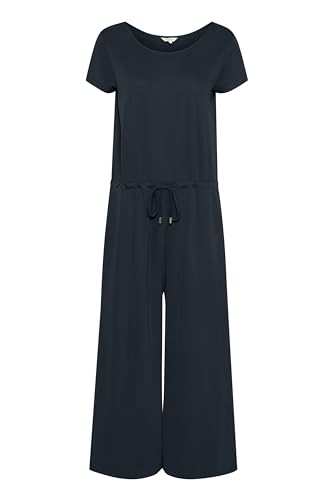 Part Two Damen Women's Jumpsuit Short Sleeves Wide Legs Cropped Jersey Round Neck Overall, Dark Navy, von PART TWO