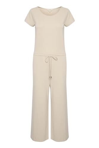 Part Two Damen Women's Jumpsuit Short Sleeves Wide Legs Cropped Jersey Round Neck Overall, Moonbeam, von PART TWO
