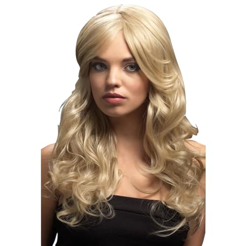 NEU Perücke Damen Nicole Langhaar, Wellig m. Seitenscheitel, Premium-Qualität, Dunkelblond von PARTY DISCOUNT