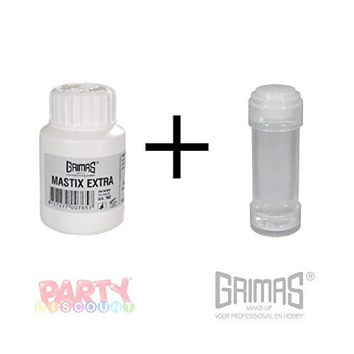 PARTY DISCOUNT Grimas Mastix Extra 100 ml + Grimas Mastix Remover 100 ml Profi-Hautkleber-Set von PARTY DISCOUNT