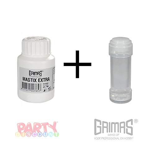 PARTY DISCOUNT Grimas Mastix Extra 100 ml + Grimas Mastix Remover 100 ml Profi-Hautkleber-Set von Party Discount