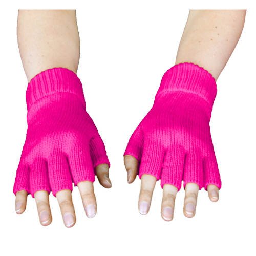 PARTY DISCOUNT Handschuhe gestrickt, fingerlos, pink von PARTY DISCOUNT