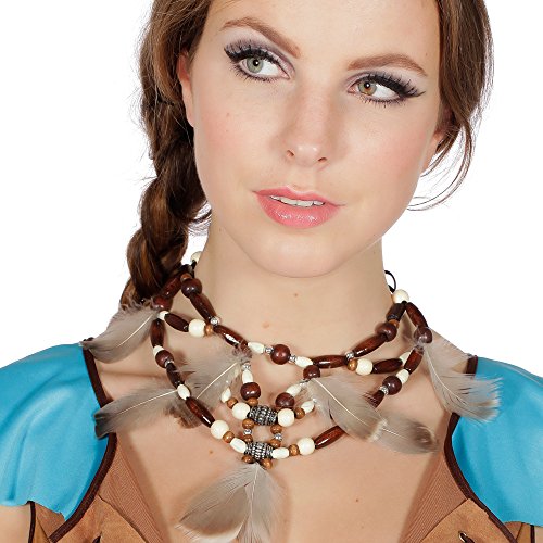 PARTY DISCOUNT Kette Indianerin, mit Perlen und Federn von PARTY DISCOUNT