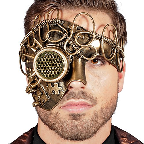 PARTY DISCOUNT Maske Steampunk Halbmaske, gold von PARTY DISCOUNT