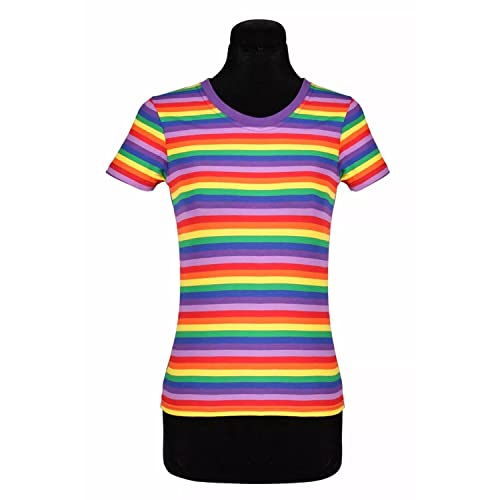 PARTY DISCOUNT NEU Damen-Kostüm Ringelshirt Kurzarm, Regenbogenfarben, bunt, Größe: 4XL von PARTY DISCOUNT