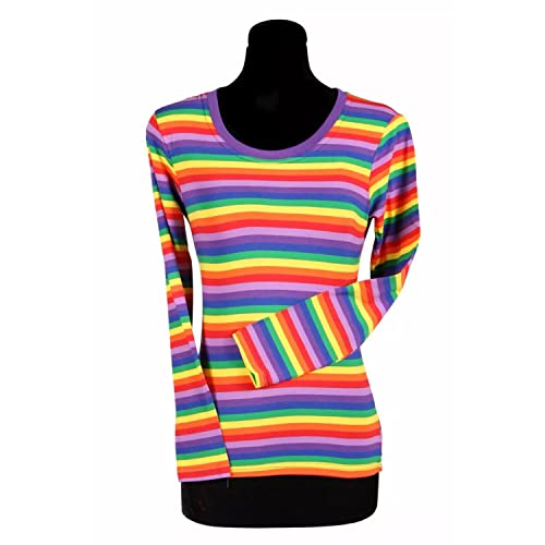 PARTY DISCOUNT NEU Damen-Kostüm Ringelshirt Langarm, Regenbogenfarben, bunt, Größe: M von PARTY DISCOUNT