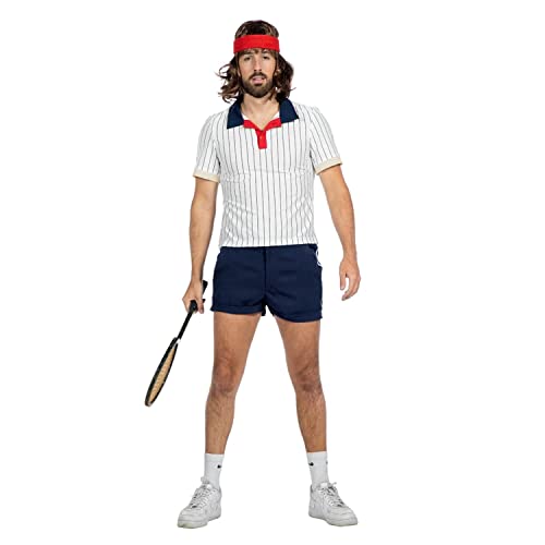 PARTY DISCOUNT NEU Herren-Kostüm Retro Tennis-Spieler, inkl. Hose und Oberteil, Größe: 50 von PARTY DISCOUNT