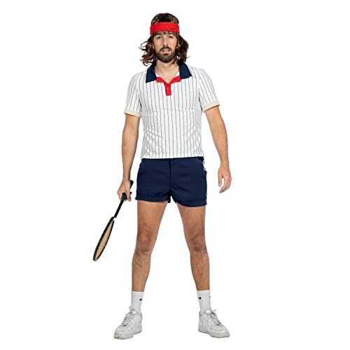 PARTY DISCOUNT NEU Herren-Kostüm Retro Tennis-Spieler, inkl. Hose und Oberteil, Größe: 56 von PARTY DISCOUNT