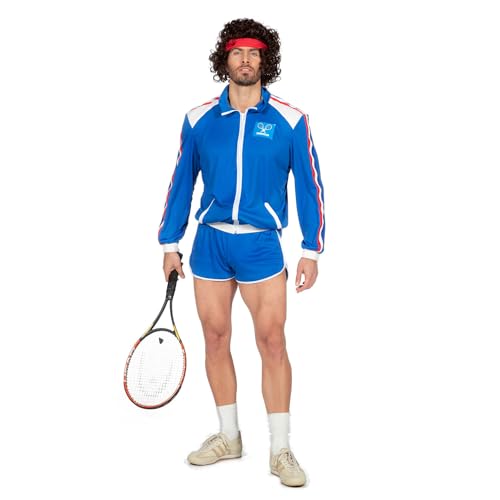 PARTY DISCOUNT NEU Herren-Kostüm Tennis-Spieler, Jacke und Kurze Hose, Gr. 56-58 von PARTY DISCOUNT