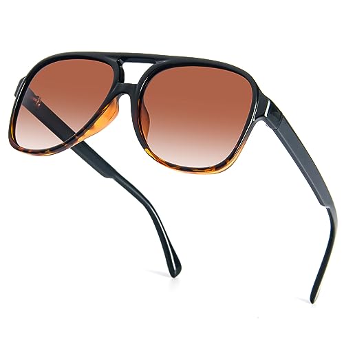 PARTY GO Retro Polarisierte Sonnenbrille für Damen Herren(Braun) von PARTY GO