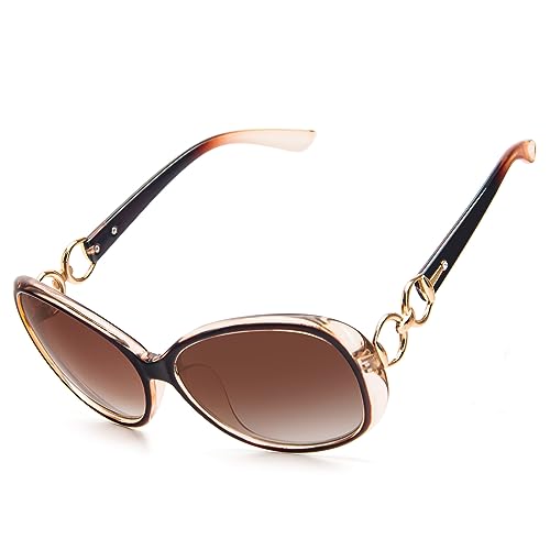 PARTY GO Sonnenbrille Damen Braun Mode Groß Klassische Vintage UV400 Brille von PARTY GO