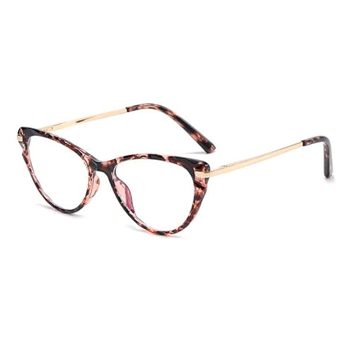 PARWANA Cat-Eye Blaues Licht blockierende Computerleser Damen Trendige Lesebrille Brillen Anti-Augen-Überanstrengung Flacher Lichtspiegel (Color : Hawksbill, Size : +0.00) von PARWANA