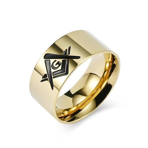 PARWANA Ring Ringe Damen Bijouterie Herren Frauen 10 Mm Breiter Bandring Für Männer Und Frauen, Größe 7–12, 12 Gold von PARWANA