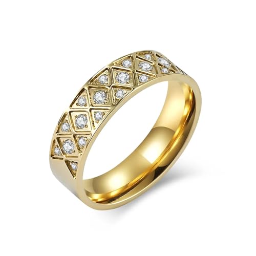 PARWANA Ring Ringe Damen Bijouterie Herren Frauen 6 Mm Ring Für Männer Und Frauen, Größe 6–12, 10 Gold von PARWANA