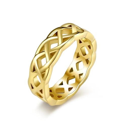 PARWANA Ring Ringe Damen Bijouterie Herren Frauen 7 Mm Hohlring Für Herren Und Damen, Größe 7–13, 11 Gold von PARWANA