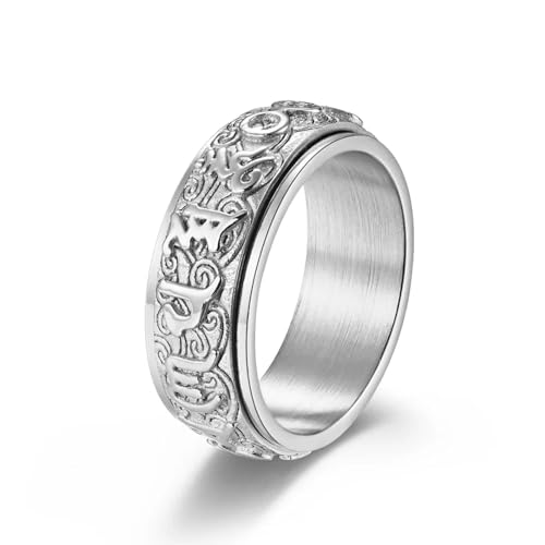 PARWANA Ring Ringe Damen Bijouterie Herren Frauen 8 Mm Ring Für Männer Und Frauen, Größe 6–12, 11, Silber von PARWANA