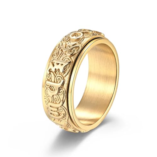 PARWANA Ring Ringe Damen Bijouterie Herren Frauen 8 Mm Ring Für Männer Und Frauen, Größe 6–12, 12 Gold von PARWANA