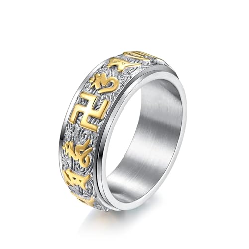 PARWANA Ring Ringe Damen Bijouterie Herren Frauen 8 Mm Ring Für Männer Und Frauen, Größe 6–12, 6 Silber-Gold von PARWANA