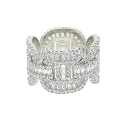 PARWANA Ring Ringe Damen Bijouterie Herren Frauen Damen Herren Ringe Punk Ring Gliederkette 6 Platiniert von PARWANA