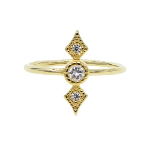 PARWANA Ring Ringe Damen Bijouterie Herren Frauen Frauen-Mädchen-Ringe Dünner Finger-Schmuck 6 R255Gold von PARWANA