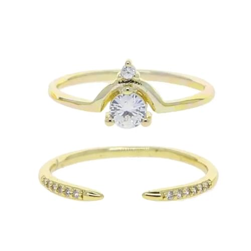 PARWANA Ring Ringe Damen Bijouterie Herren Frauen Frauen-Mädchen-Ringe Dünner Finger-Schmuck 8 R149Gold von PARWANA