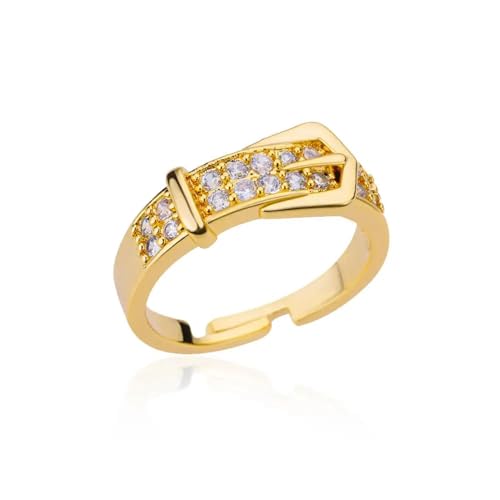 PARWANA Ring Ringe Damen Bijouterie Herren Frauen Herzringe Für Frauen Herz-Paarring Größenverstellbar Jz4359G von PARWANA