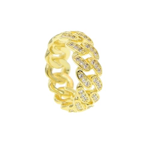 PARWANA Ring Ringe Damen Bijouterie Herren Frauen Kettenring Damen Fingerringe 9 Goldfarben von PARWANA