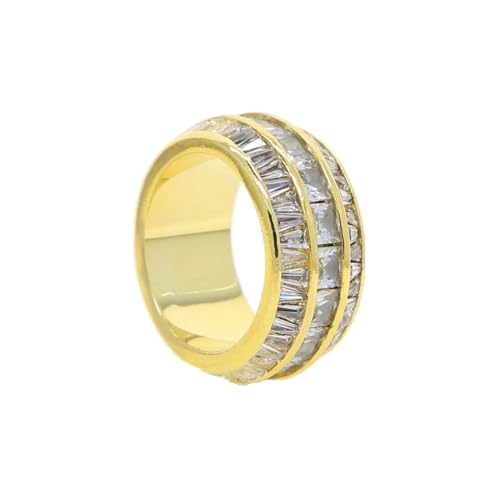 PARWANA Ring Ringe Damen Bijouterie Herren Frauen Quadratische Ringe Für Damen Und Herren, 11 Goldfarben von PARWANA