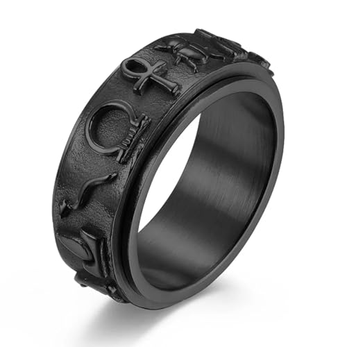 PARWANA Ring Ringe Damen Bijouterie Herren Frauen Ring Damen Herrenring Schmuck 7 Schwarz von PARWANA