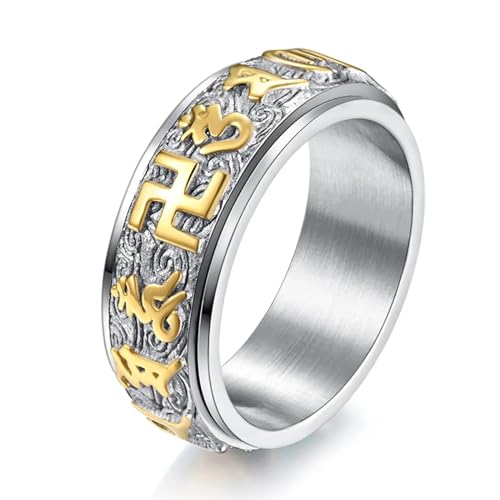 PARWANA Ring Ringe Damen Bijouterie Herren Frauen Ring Für Damen Oder Herren, Schmuckzubehör, 10 Goldsilber von PARWANA