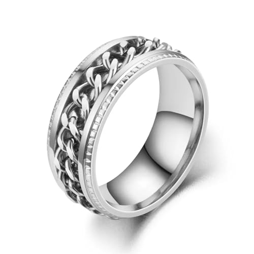 PARWANA Ring Ringe Damen Bijouterie Herren Frauen Ring Für Herren Ringe Zubehör 8 Ring-Silber von PARWANA