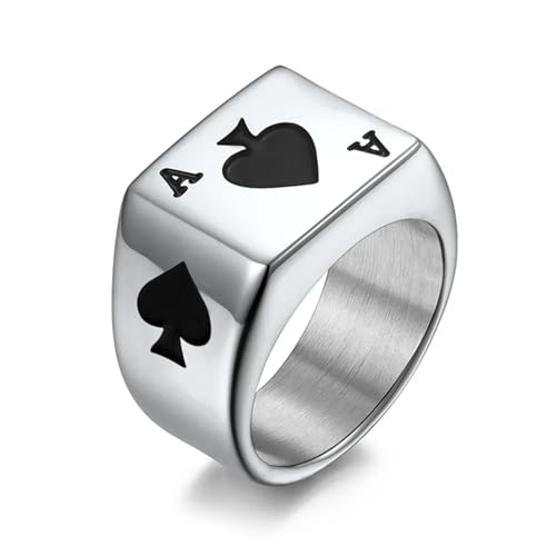 PARWANA Ring Ringe Damen Bijouterie Herren Frauen Ring Herrenring Schmuck 7 Schwarz von PARWANA