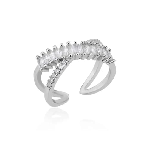 PARWANA Ring Ringe Damen Bijouterie Herren Frauen Ringe Für Damen, Ring, Größenverstellbar, Silberfarben von PARWANA