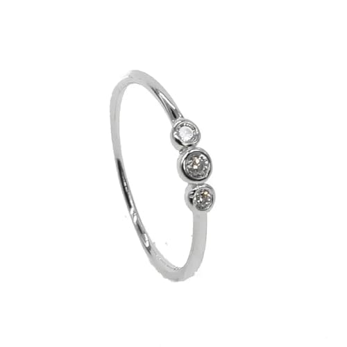 PARWANA Ring Ringe Damen Bijouterie Herren Frauen Ringe Für Damen Und Mädchen, Dünner Fingerschmuck, 6 R099-4Silber von PARWANA