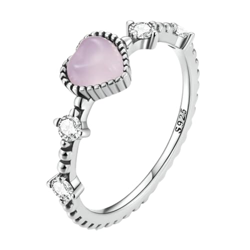 PARWANA Ring Ringe Damen Bijouterie Herren Frauen Rosa Herzring Ring Für Damen 8 von PARWANA