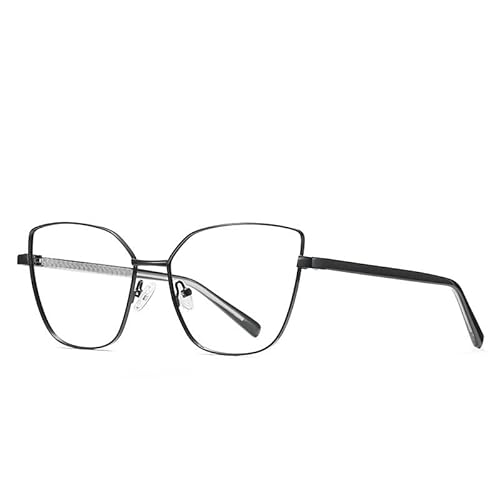 PARWANA Übergroße Lesebrille, Brillen, Damen, blendfrei, Computerleser, Cat-Eye, blaues Licht blockierend, flacher Lichtspiegel (Color : Black, Size : +100) von PARWANA