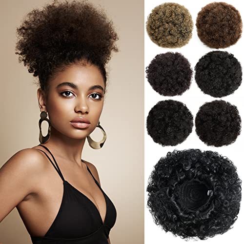 PARXITN Afro Puff Hair Bun Drawstring Ponytail Kinky Curly Synthetische Afrikanische kordelzug Pferdeschwanz für Schwarze Frauen Dutt Haarteile Groß von PARXITN