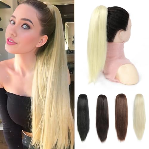 PARXITN Claw Jaw Clip in Pferdeschwanz Haarverlängerung Synthetisches Haarteil Blond 40 cm Gerade Kurzer Pferdeschwanz Extensions für Frauen PARXITN Claw Jaw Clip in Pferdeschwanz Haarverlängerung Synthetisches Haarteil Blond 40 cm Gerade Kurzer Pferdeschwanz Extensions für Frauen von PARXITN