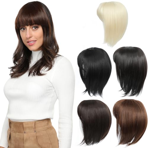 PARXITN Hair Topper für Frauen Synthetische Haarteile 30 cm Hair Toupet mit Pony Gerade Wiglets Haarteile für Dünnes Haar Bleichblond von PARXITN