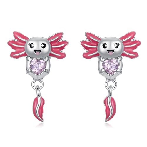 PARYFO Axolotl Ohrstecker für Damen 925er Sterlingsilber Axolotl Ohrringe Hypoallergener Tierschmuck für Mutter Ehefrau Tochter Abschlussfeier Party Geburtstag Jahrestag von PARYFO