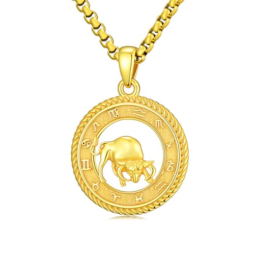 PARYFO Sternzeichen Stier Halskette 925 Sterling Silber Stier Anhänger Sternzeichen Halskette Vergoldet Astrologie Horoskop Anhänger Schmuck Geschenke für Männer Frauen Unisex PARYFO Sternzeichen Stier Halskette 925 Sterling Silber Stier Anhänger Sternzeichen Halskette Vergoldet Astrologie Horoskop Anhänger Schmuck Geschenke für Männer Frauen Unisex von PARYFO