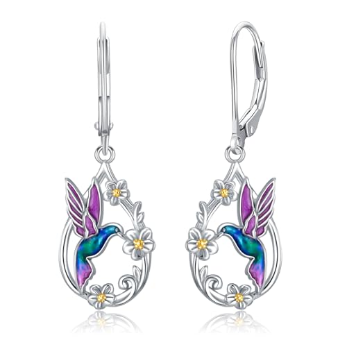 PARYFO Kolibri Ohrringe 925 Sterling Silber Träne Hummin Bird Ohrstecker Kolibri Schmuck Geschenke für Damen Frauen Mädchen Mutter Kolibris Liebhaber von PARYFO