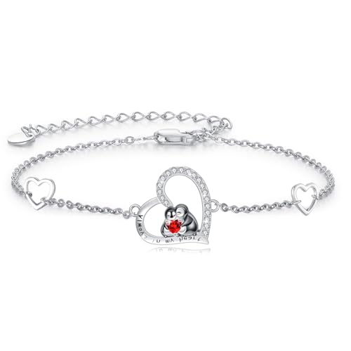 PARYFO Pinguin Armband 925 Sterling Silber Herz Pinguin Armband Niedlicher Pinguin Schmuck Geschenke für Frauen Mädchen Tochter Schwester Freund Abschluss Geschenke von PARYFO