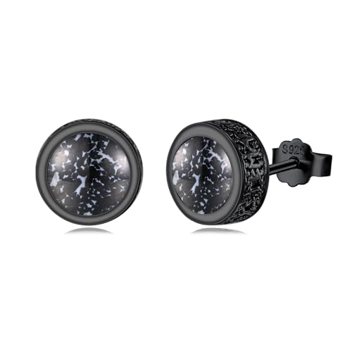 PARYFO Wikinger Ohrstecker für Männer 925 Sterling Silber Wikinger Rune Ohrringe Schwarz Ohrstecker Onyx Ohrstecker Wikinger Nordischer Schmuck für Männer Frauen Mädchen von PARYFO