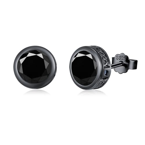 PARYFO Wikinger Ohrstecker für Männer 925 Sterling Silber Zirkon Schwarzer Ohrstecker Wikinger Nordischer Schmuck für Männer Frauen Mädchen von PARYFO