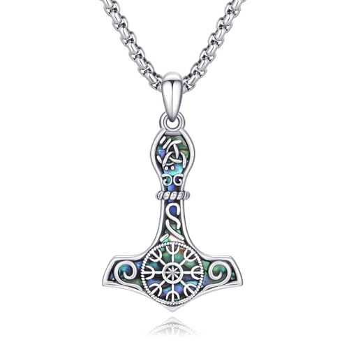 PARYFO Thors Hammer Halskette 925 Sterling Silber Mjolnir Wikinger Anhänger Kette Wikinger Amulett Schmuck Geschenke für Frauen Mädchen von PARYFO