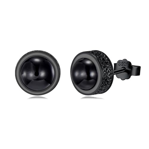 PARYFO Wikinger Ohrstecker 925 Sterling Silber Rune Ohrringe Schwarzer Onyx Nordischer Schmuck für Männer Frauen Unisex von PARYFO