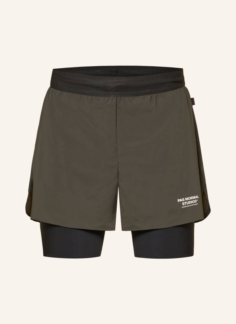 Pas Normal Studios 2-In-1-Laufshorts Balance gruen von PAS NORMAL STUDIOS