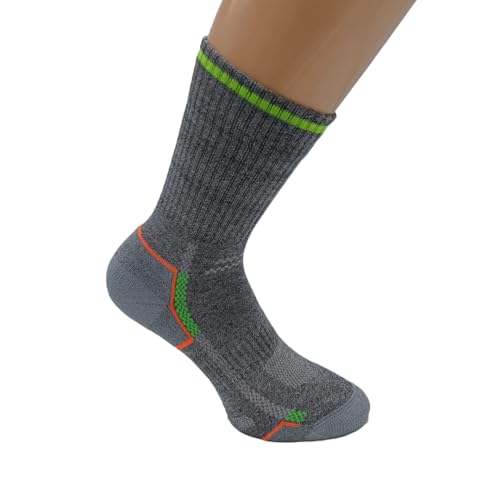 PASINI FASHION 3 Paar technische Sportsocken aus Bambus und Baumwolle, Anti-Blase – Kollektion MULTISPORT – mit Verstärkung Ferse und Zehe, Erwachsene und Kinder, Grau Länge Crew, 39-42 von PASINI FASHION