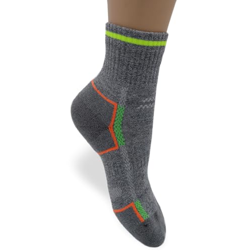 PASINI FASHION 3 Paar technische Sportsocken aus Bambus und Baumwolle, Anti-Blase – Kollektion MULTISPORT – mit Verstärkung Ferse und Zehe, Erwachsene und Kinder, grau, 39-42 von PASINI FASHION